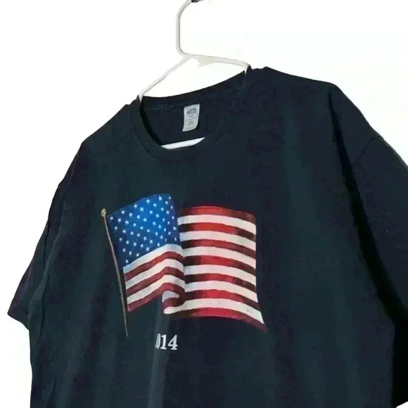 VTG 2014 America USA  Flag Patrio Graphic T-shirt Made in USA Short Sleeve Large - Picture 2 of 6
